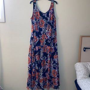 Jones studio tank style maxi dress sheer with slip lining